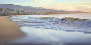 early morning at east beach santa barbara painting